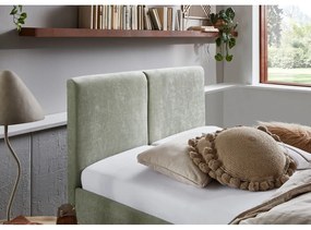 Letto matrimoniale imbottito verde chiaro con rete inclusa 140x200 cm Piano – Meise Möbel