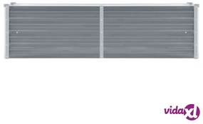 vidaXL Letto Rialzato Giardino in Acciaio Zincato 160x40x45 cm Grigio
