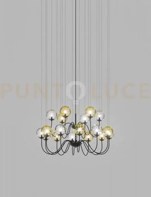 Puppet sospensione 18p multicolore 2 nero opaco 18 luci attacco g9