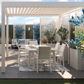 Pergola motorizzata Spell in alluminio struttura bianco L 300 x P 296 x H 244 cm