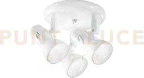 Spot carrera bianco 3 luci attacco e27 25,3x20x18,7cm in metallo or...
