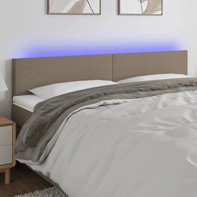 Testiera A Led Tortora 200x5x78/88 Cm İn Tessuto /