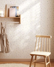 Kave Home - Carta da parati Nerta bianca con motivo a terrazzo blu e senape 10 x 0,53 m FSC MIX Credit