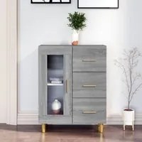 Credenza Grigio Sonoma 69,5x34x90 cm in Legno Multistrato cod 12350