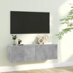 Mobile Porta Tv Grigio Cemento 100x30x30cm İn Legno Multistrato /