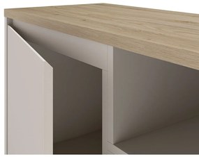 Mobile TV beige con effetto rovere 161x55x40 cm Loreta – Marckeric