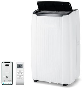 Costway Condizionatore d'aria portatile da 14000 BTU, Unità AC domestica intelligente con WiFi abilitato per stanze 6㎡ Bianco
