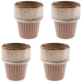 Tazzine in set per espresso beige in gres 4 pz 100 ml Tone – Dakls