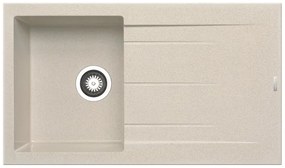 Lavello integrato 1 vasca in granito beige DELINIA Alazia L 50 x L 86 cm