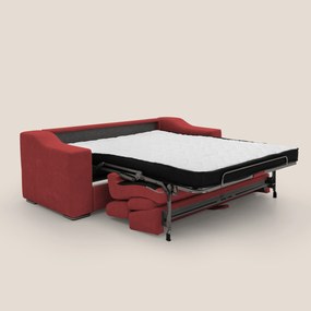 Bomber divano letto matrimoniale con poggiatesta in tessuto impermeabile T14 rosso