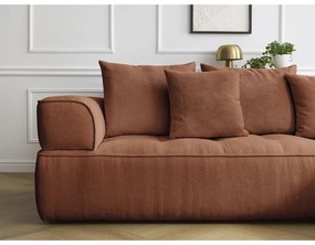 Divano angolare color terracotta (penisola a sinistra/a L) con rivestimento in ciniglia Whesley – Bobochic Paris