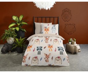 Set copripiumino e federa da bambini marrone/beige in cotone per letto singolo 140x200 cm Rave – Good Morning