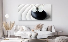 Quadro su tela – Pietra Zen con farfalla