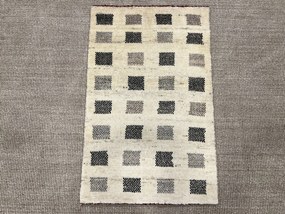 Gabbeh Tappeto 90x60 Grigio (Iran) Annodato A Mano