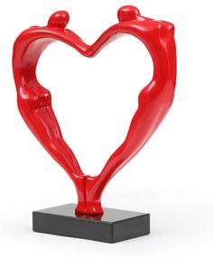 Grande statua - L.49 x H.55 cm - cuore in Resina - Rosso - LOVINA