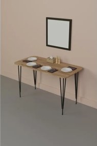 Tavolo Da Cucina Stile Industrial 120x60x73 Gambe A Piramide Pyra Rovere