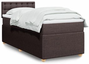 Giroletto A Molle Con Materasso Marrone Scuro 90x190cm Tessuto /