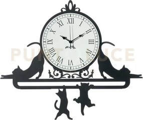 Orologio da parete particolare cattitude nero