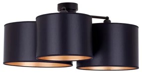 Duolla - Lampadario a plafone ROLLER TRIO SHINY 3xE27/15W/230V nero/oro