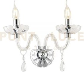 Applique a parete riflesso cromo 2 luci attacco e14 40x18x35cm deco...