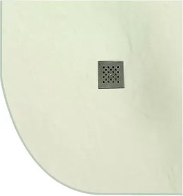 Piatto doccia semicircolare 90x90cm effetto pietra avorio - KAMALU