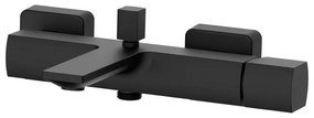 Rubinetto per vasca getto laminare cristallino Coral per muro nero verniciato a polvere AQUASANIT