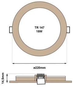Lampada LED da incasso CIRCLE LED/18W/230V 4200K diametro 22 cm marrone