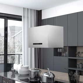 Cappa Da Cucina Ad Isola Sospesa Lcd Con Sensore 55 Cm Acciaio /