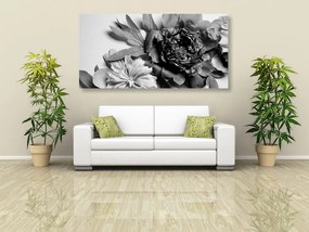 Stampa su tela – Peonie in bianco e nero