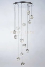 Glacier sospensione rotonda 13 luci, led 46,8w 2990lm 3000k dimmera...