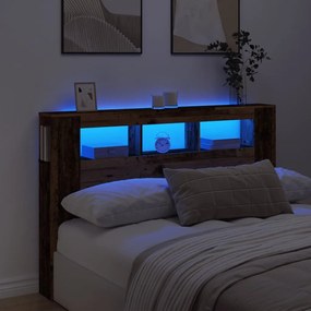 Testiera Led Legno Antico 160x18,5x103,5 Cm Legno Multistrato /