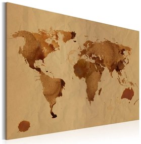 Quadro Mondo dipinto di caffè