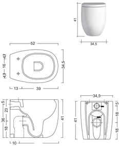 Nic Milk Vaso A Terra Rimless 52x34,5x41 cm Bianco Lucido