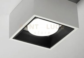 Nasso soffitto 1 luce  attacco gx53 quadrata nero in gesso e allumi...