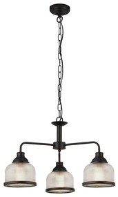 Searchlight 1683-3BK - Lampadario a sospensione con catena BISTRO 3xE27/60W/230V nero