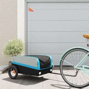 Rimorchio Da Bici Nero E Blu 30 Kg İn Ferro /