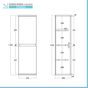 Pensile bagno sospeso 112 cm noce canaletto con ante soft-close Kleo