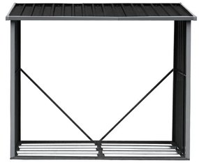 Casetta per ceppi 2,23 m3 L182 x P83 x H148 cm in Acciaio galvanizzato - DERWOOD