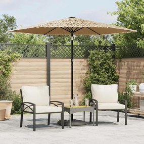 Ombrellone Giardino Led E Palo İn Acciaio Marrone 268x268x226cm /