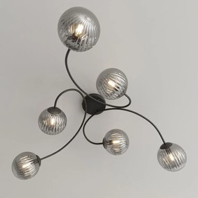 Lampada da soffitto in acciaio e vetro VIBRA 6 da interno 6xE14