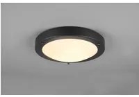 Plafoniera Bagno Condus Nero con Vetro Bianco IP44 Trio Lighting