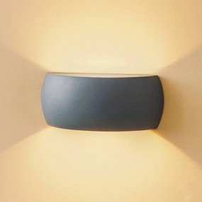 SOLLUX LIGHTING Applique Bow up/down ceramica grigia larghezza 32 cm