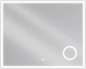 Mexen Kala specchio da bagno retroilluminato con specchietto cosmetico 100 x 80 cm, LED 6000K, antiappannamento