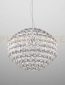 Giogali sospensione 85 cristallo argento e cromo lucido 5 luci atta...