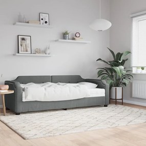 Divano Letto Con Materasso Grigio Scuro 90x200 Cm İn Tessuto /