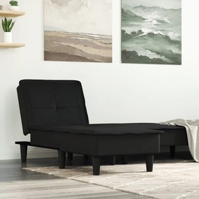 Chaise Longue İn Tessuto Nero /