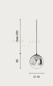 Sospensione balu-2, 1 luce oro attacco e27 d.18cm h.20cm