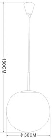 Globo 1582S - Lampadario a sospensione con filo JOEL 1xE27/60W/230V diametro 30 cm