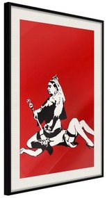 Poster  Banksy: Queen Victoria  Cornice Quadri Cornice nera con pass-partout, Larghezza x Altezza Home decor 20x30