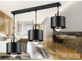 Lampadario a sospensione con filo 3xE27/35W/230V nero/oro